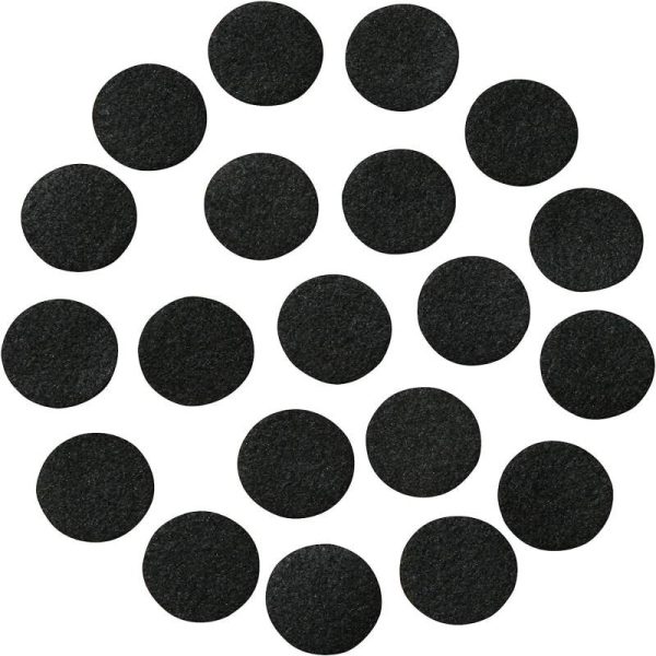 Black Adhesive Felt Circles die-cut patches